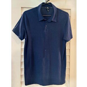 H&M Men's Slim Fit Polo Shirt (Navy Blue, Cotton/Spandex, Size S)